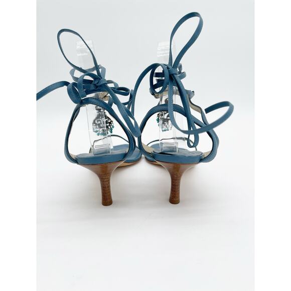 Giuseppe Zanotti y2k Vintage Teal Ankle Wrap Crystal Beaded  Giuseppe Zanotti y2k Vintage Teal Ankle Wrap Crystal Beaded Charm Sandals IT 41